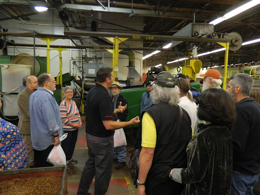 Sutliff President Jeremy McKenna explaining the blending process to a tour group at the 2018 Factory Tour Extravaganza
