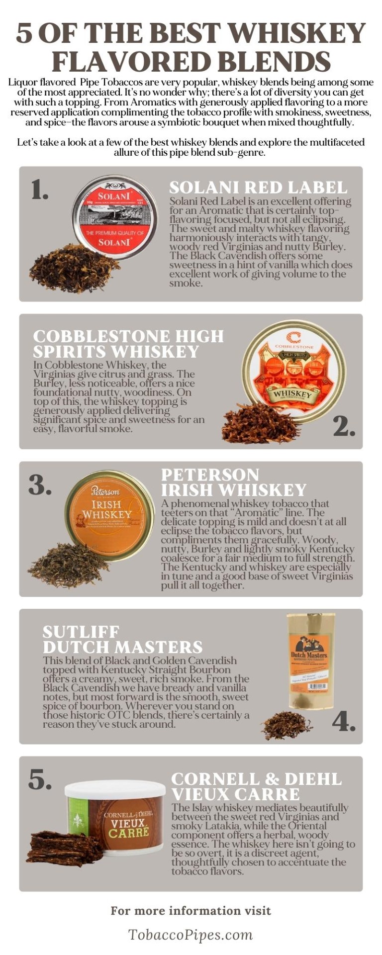 5 of the best whiskey flavored tobacco blends