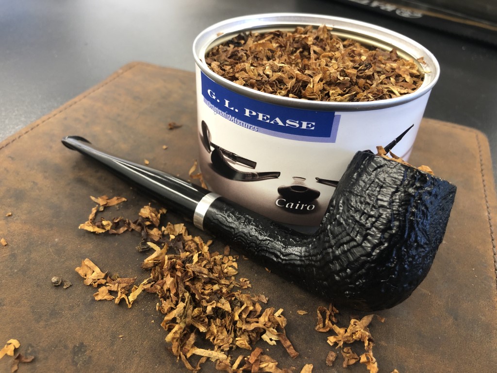 G. L. Pease Cairo pipe tobacco in Brigham Chinook 02 tobacco pipe