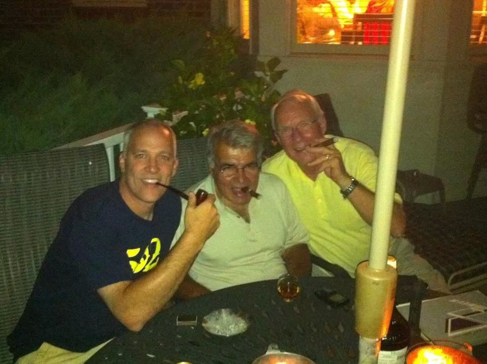 Mark enjoying a smoke with his father and uncle!