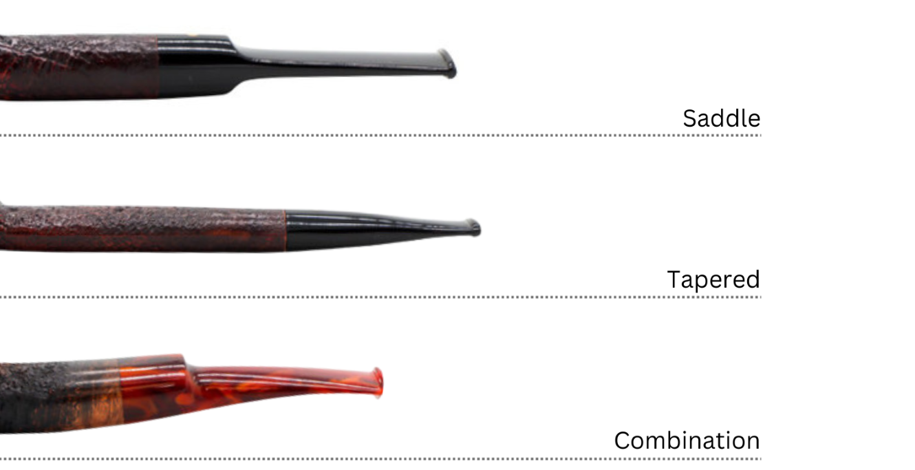 Tapered, Saddle, and Combination tobacco pipe stems